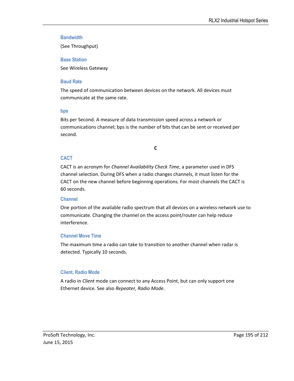 ProSoft Technology RLX2-IHNF-WC User Manual | Page 195 / 212