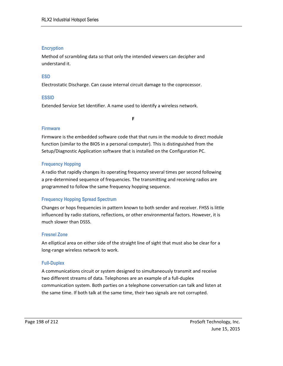 ProSoft Technology RLX2-IHNF-WC User Manual | Page 198 / 212