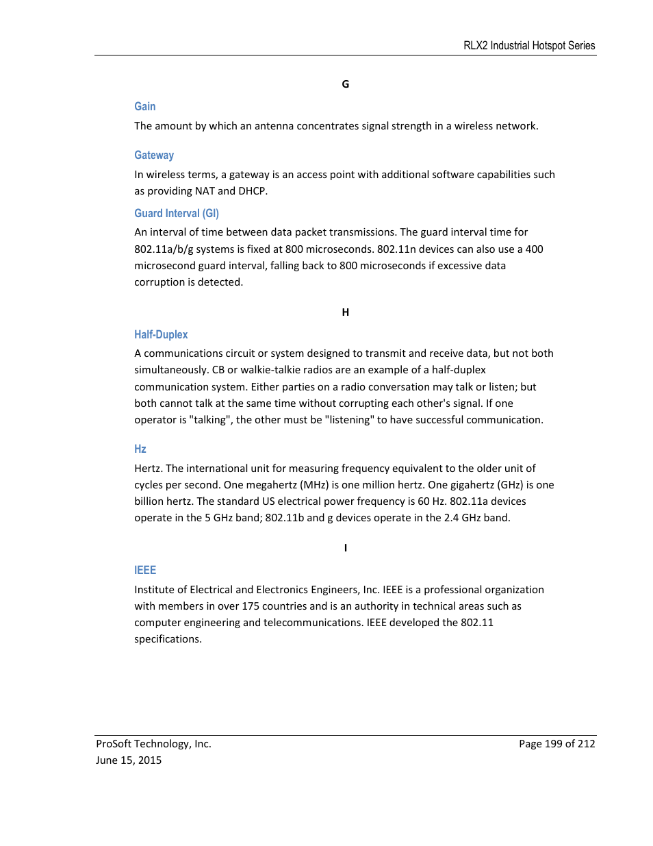 ProSoft Technology RLX2-IHNF-WC User Manual | Page 199 / 212