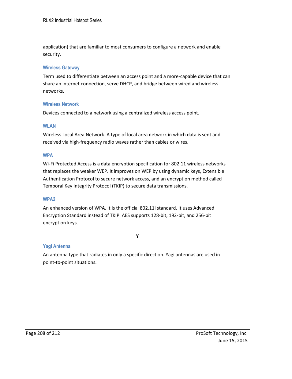 ProSoft Technology RLX2-IHNF-WC User Manual | Page 208 / 212