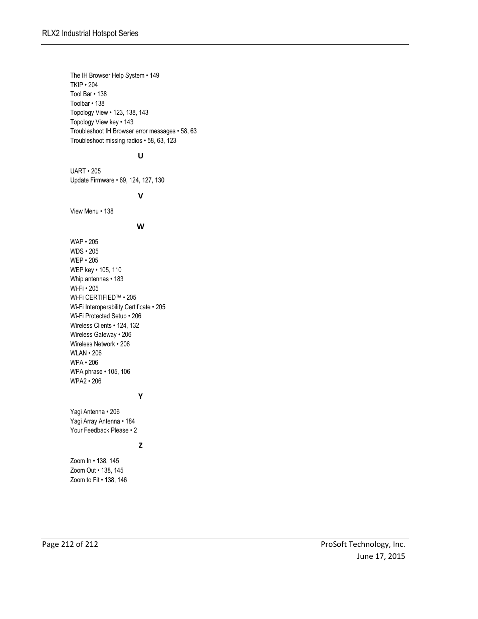 ProSoft Technology RLX2-IHNF-WC User Manual | Page 212 / 212