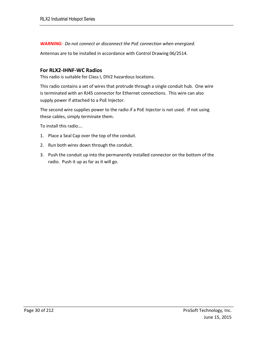 For rlx2-ihnf-wc radios | ProSoft Technology RLX2-IHNF-WC User Manual | Page 30 / 212