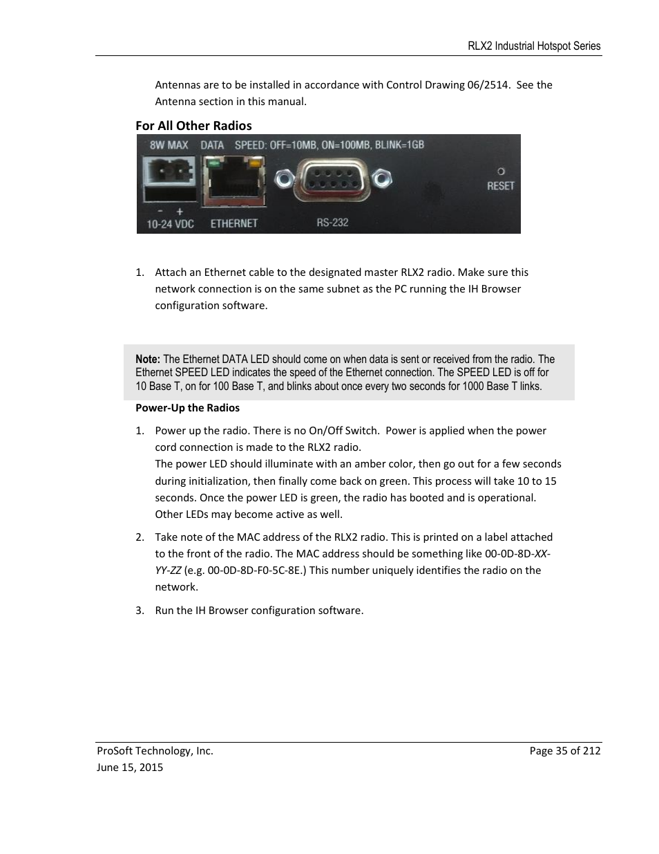 For all other radios | ProSoft Technology RLX2-IHNF-WC User Manual | Page 35 / 212