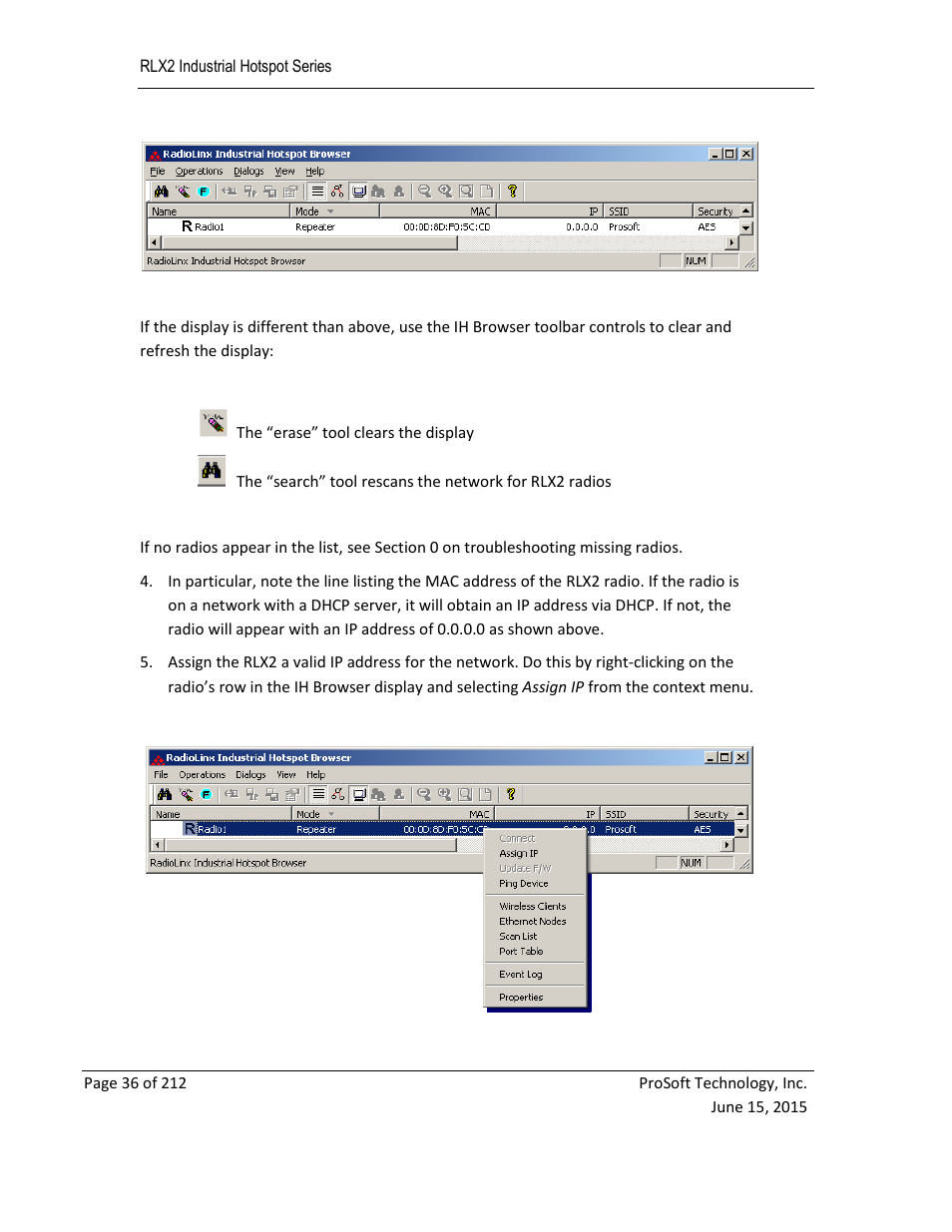 ProSoft Technology RLX2-IHNF-WC User Manual | Page 36 / 212