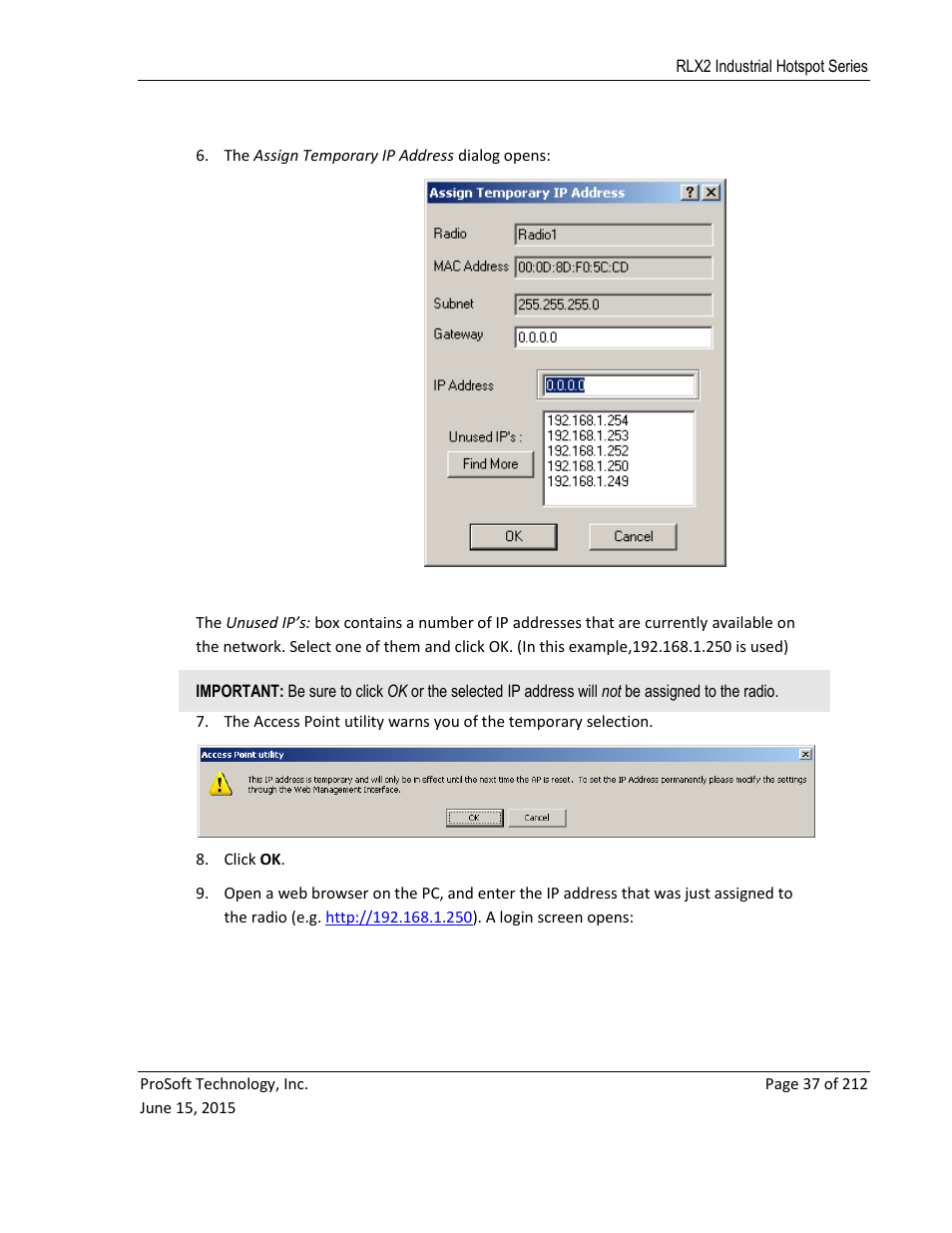 ProSoft Technology RLX2-IHNF-WC User Manual | Page 37 / 212