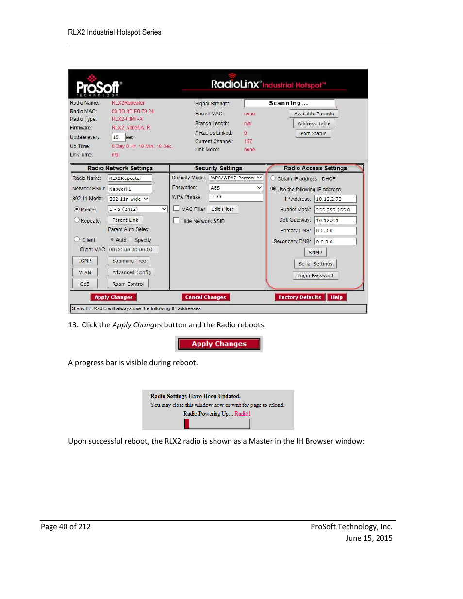 ProSoft Technology RLX2-IHNF-WC User Manual | Page 40 / 212