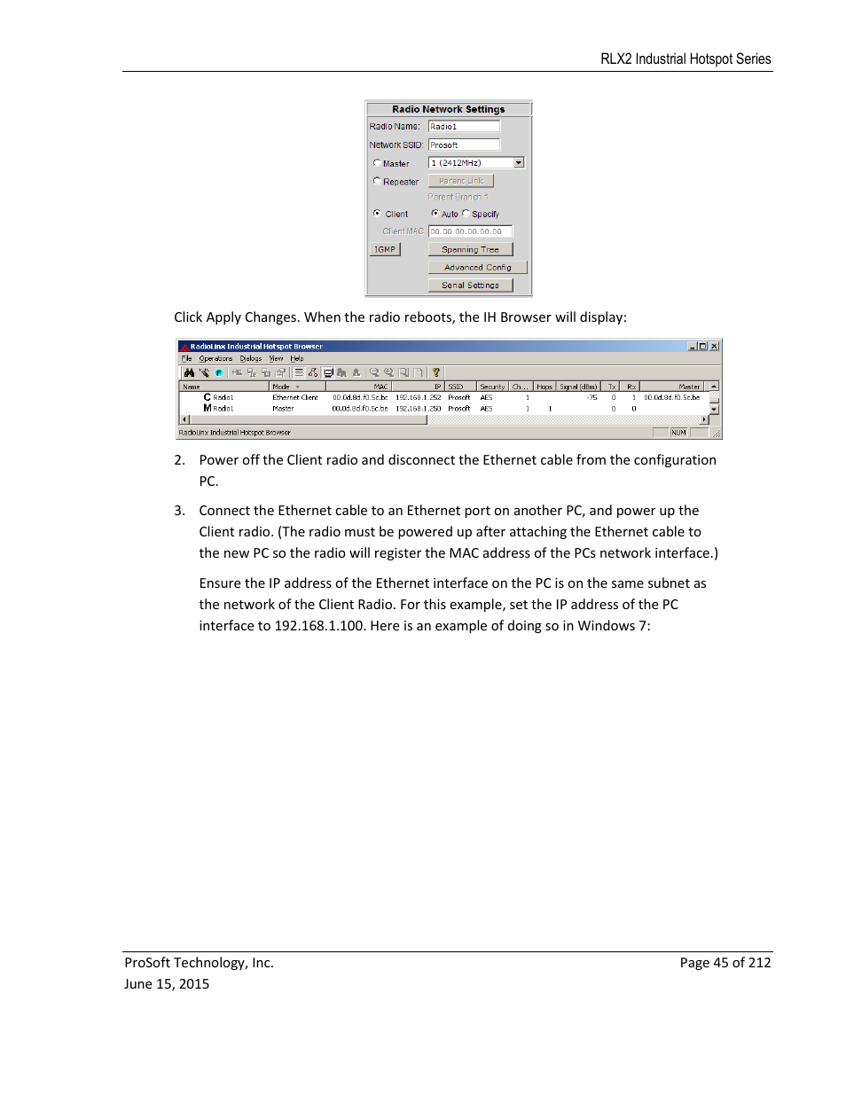 ProSoft Technology RLX2-IHNF-WC User Manual | Page 45 / 212