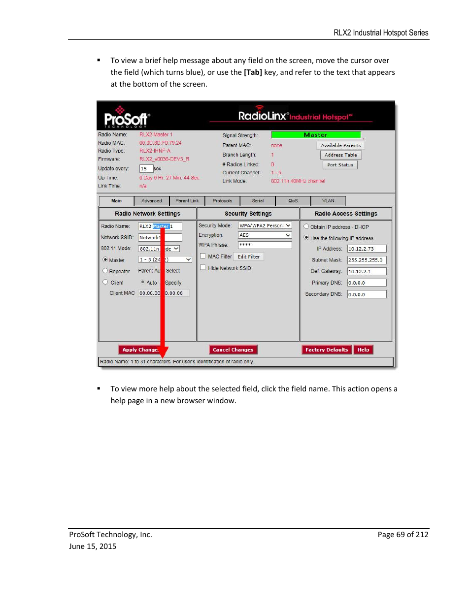 ProSoft Technology RLX2-IHNF-WC User Manual | Page 69 / 212