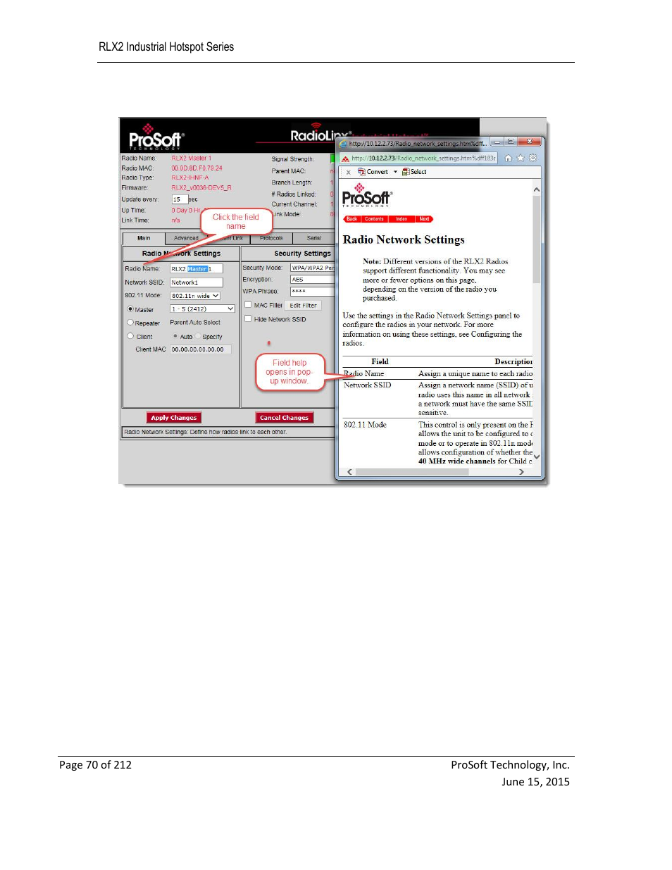 ProSoft Technology RLX2-IHNF-WC User Manual | Page 70 / 212