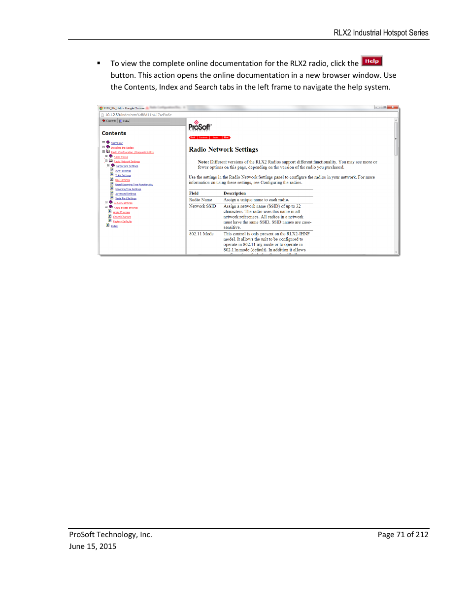 ProSoft Technology RLX2-IHNF-WC User Manual | Page 71 / 212