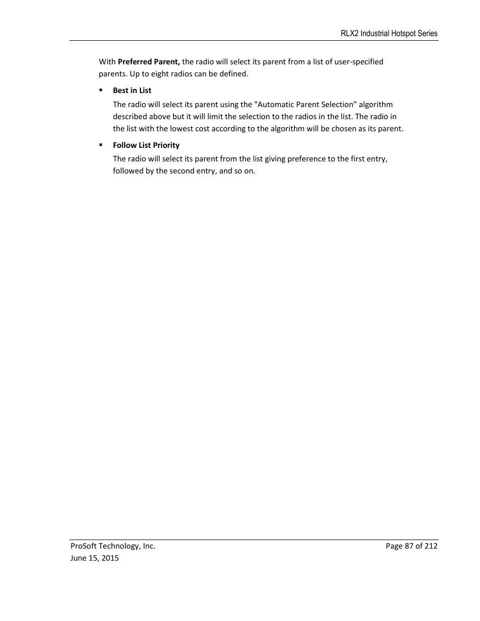 ProSoft Technology RLX2-IHNF-WC User Manual | Page 87 / 212