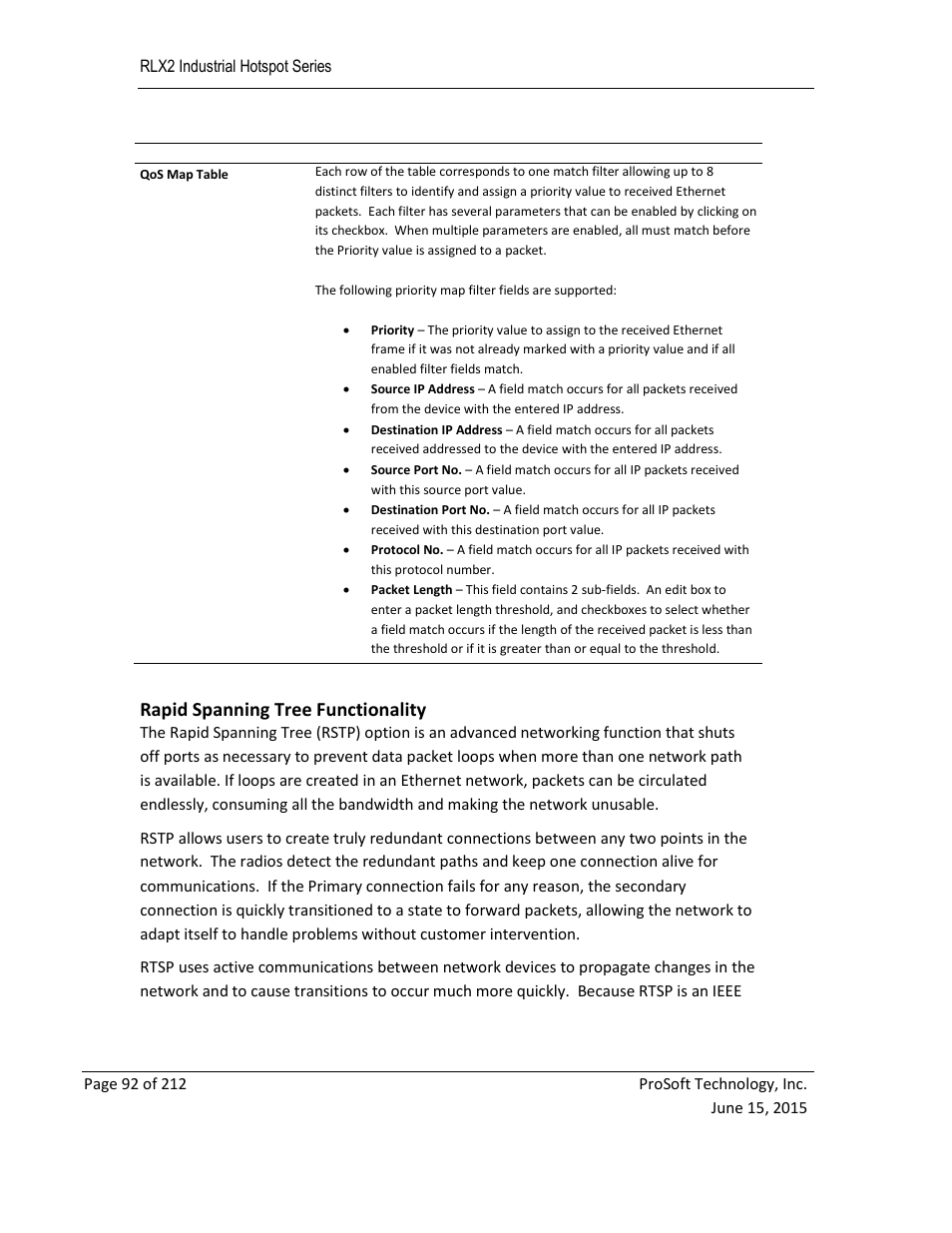 Rapid spanning tree functionality | ProSoft Technology RLX2-IHNF-WC User Manual | Page 92 / 212