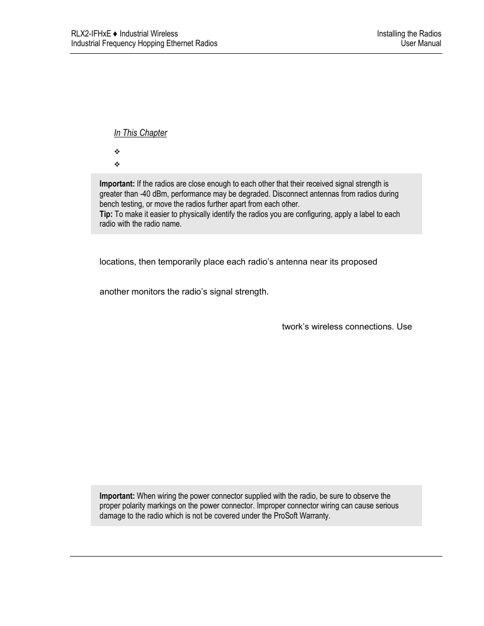 2installing the radios | ProSoft Technology RLX2-IFH9E User Manual | Page 39 / 81