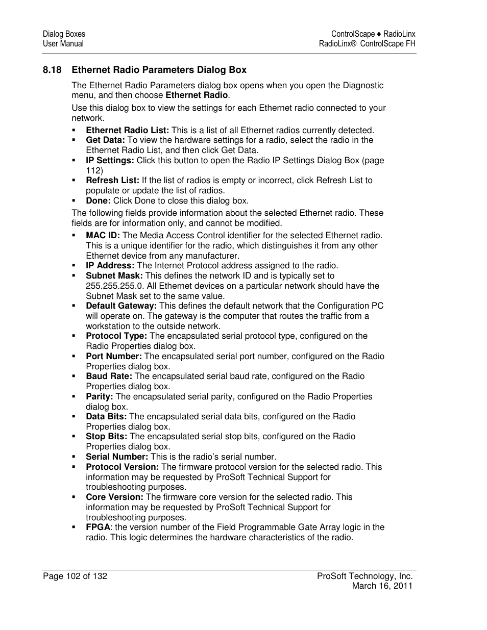 ProSoft Technology RLX2-IFH9E User Manual | Page 102 / 132