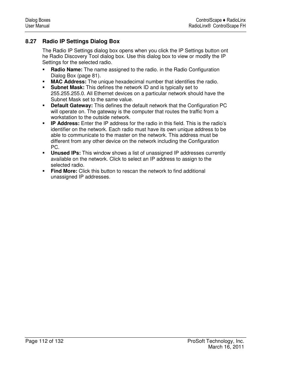 ProSoft Technology RLX2-IFH9E User Manual | Page 112 / 132