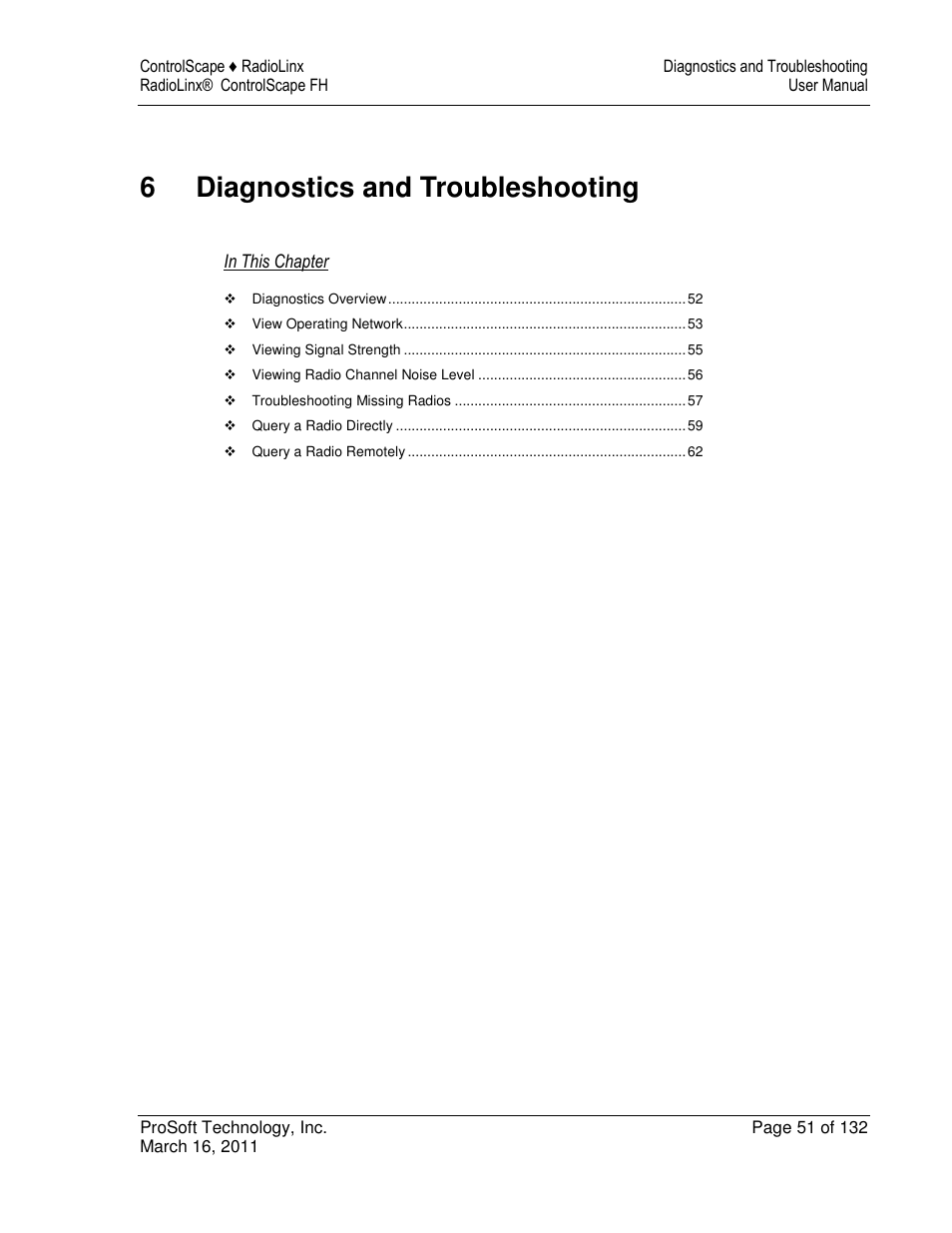 6diagnostics and troubleshooting | ProSoft Technology RLX2-IFH9E User Manual | Page 51 / 132