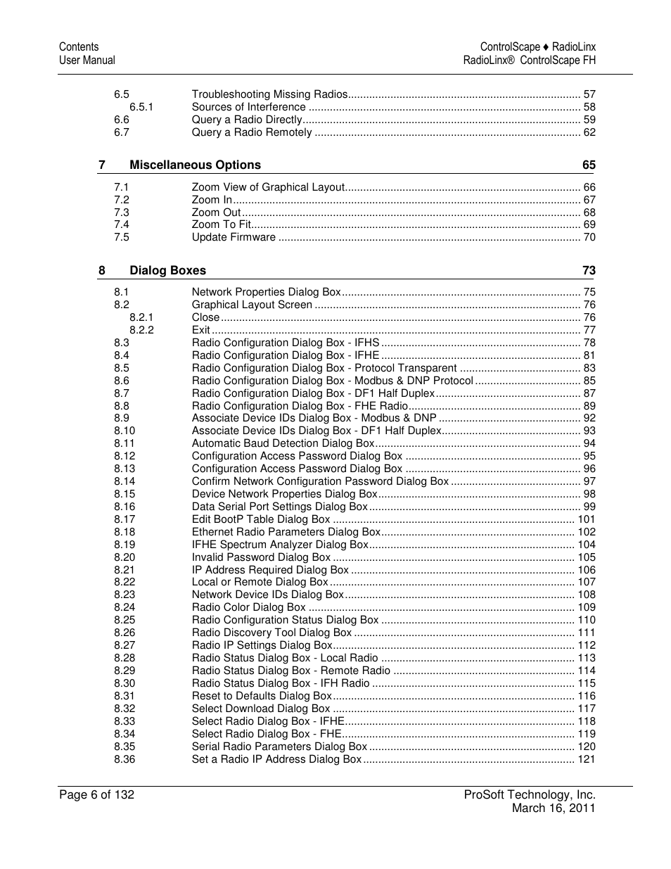 ProSoft Technology RLX2-IFH9E User Manual | Page 6 / 132