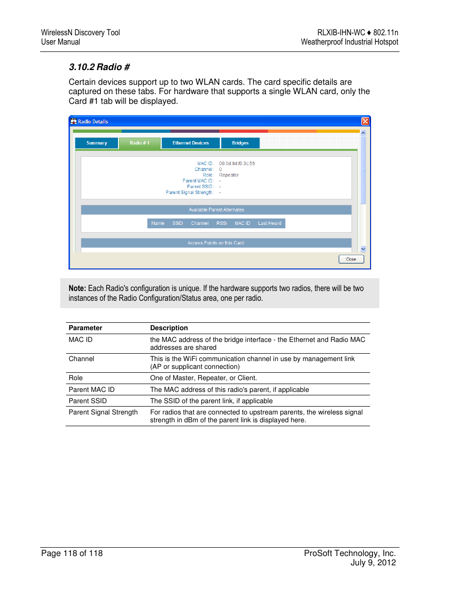ProSoft Technology RLXIB-IHN-W-E User Manual | Page 118 / 167