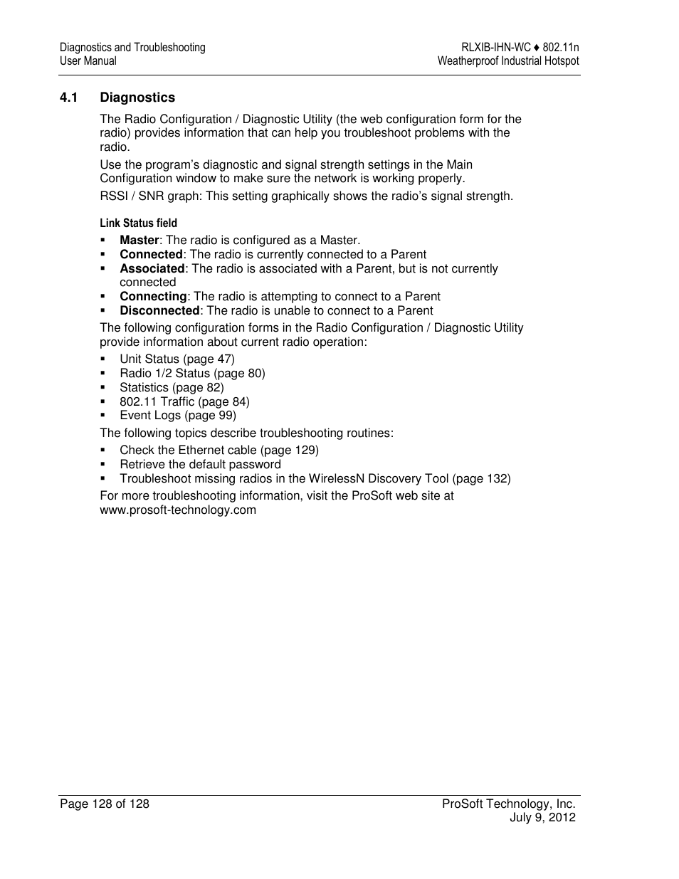 ProSoft Technology RLXIB-IHN-W-E User Manual | Page 128 / 167
