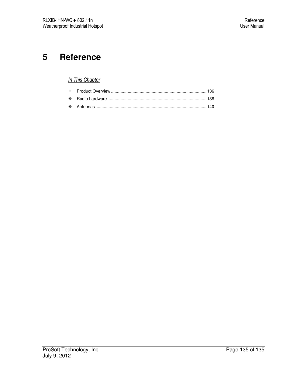 5reference | ProSoft Technology RLXIB-IHN-W-E User Manual | Page 135 / 167