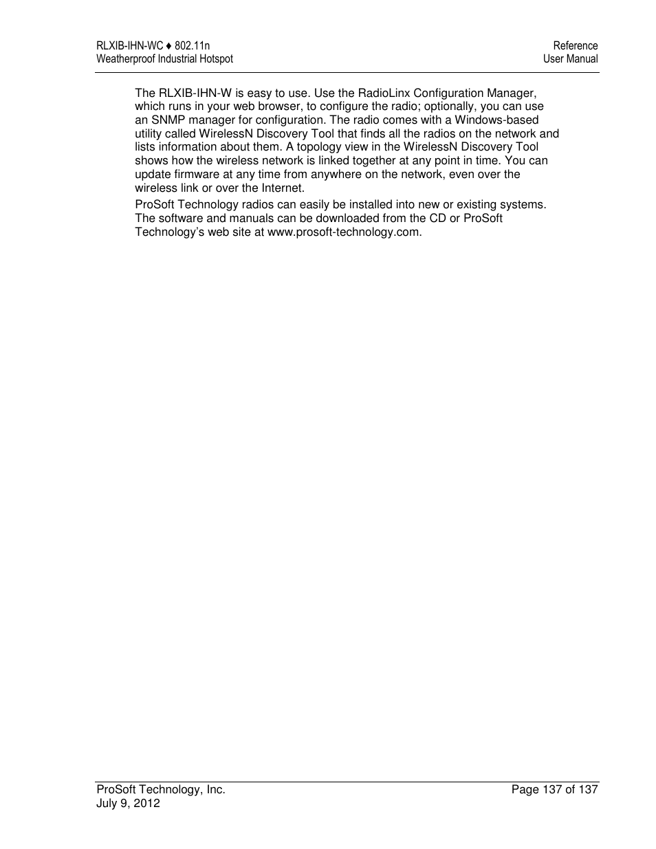 ProSoft Technology RLXIB-IHN-W-E User Manual | Page 137 / 167