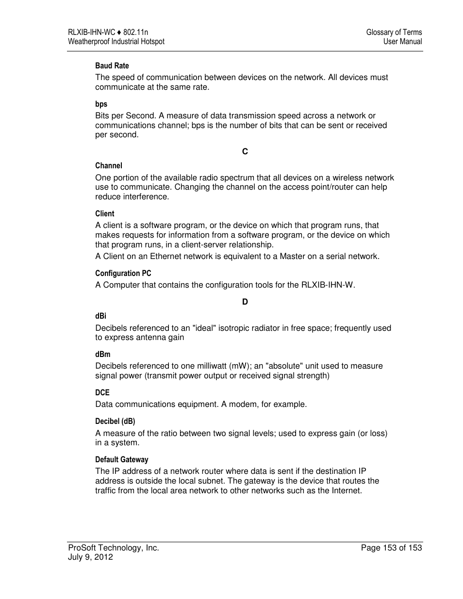 ProSoft Technology RLXIB-IHN-W-E User Manual | Page 153 / 167