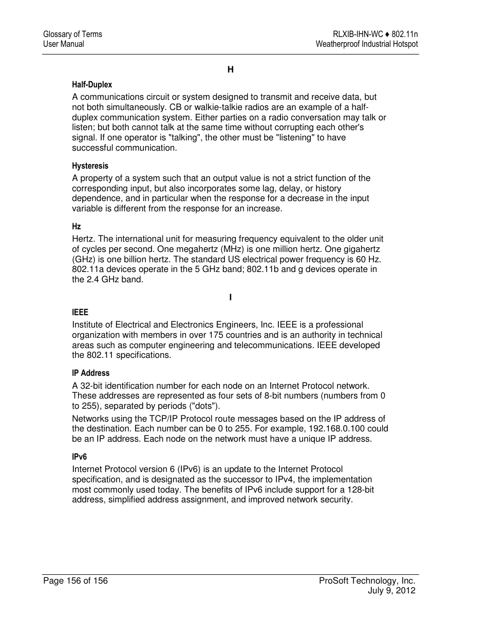 ProSoft Technology RLXIB-IHN-W-E User Manual | Page 156 / 167