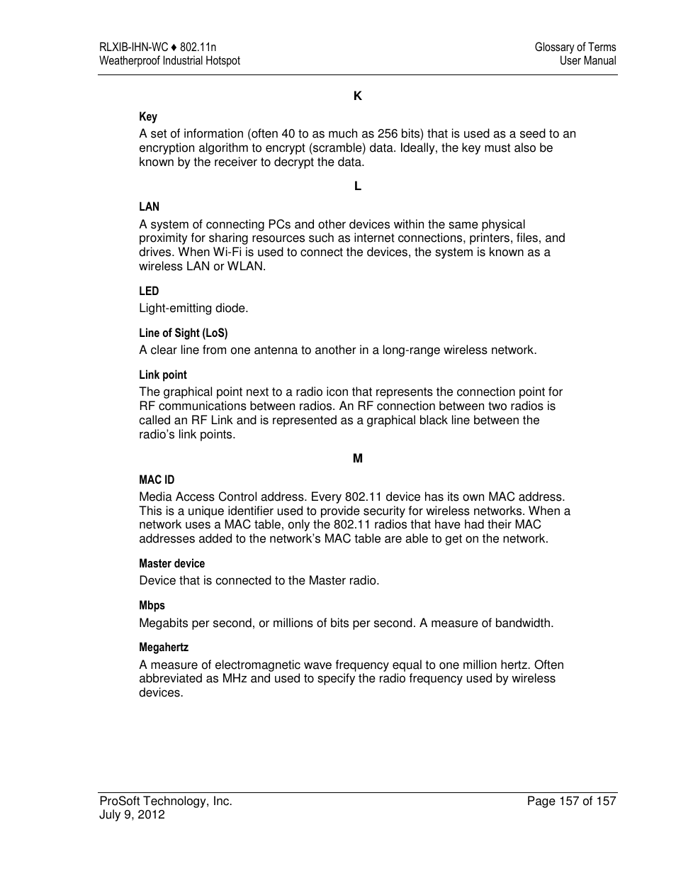 ProSoft Technology RLXIB-IHN-W-E User Manual | Page 157 / 167