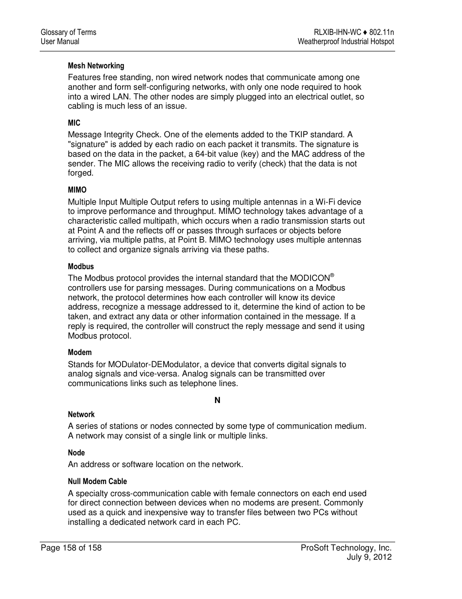 ProSoft Technology RLXIB-IHN-W-E User Manual | Page 158 / 167