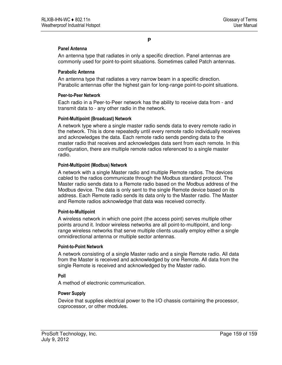 ProSoft Technology RLXIB-IHN-W-E User Manual | Page 159 / 167