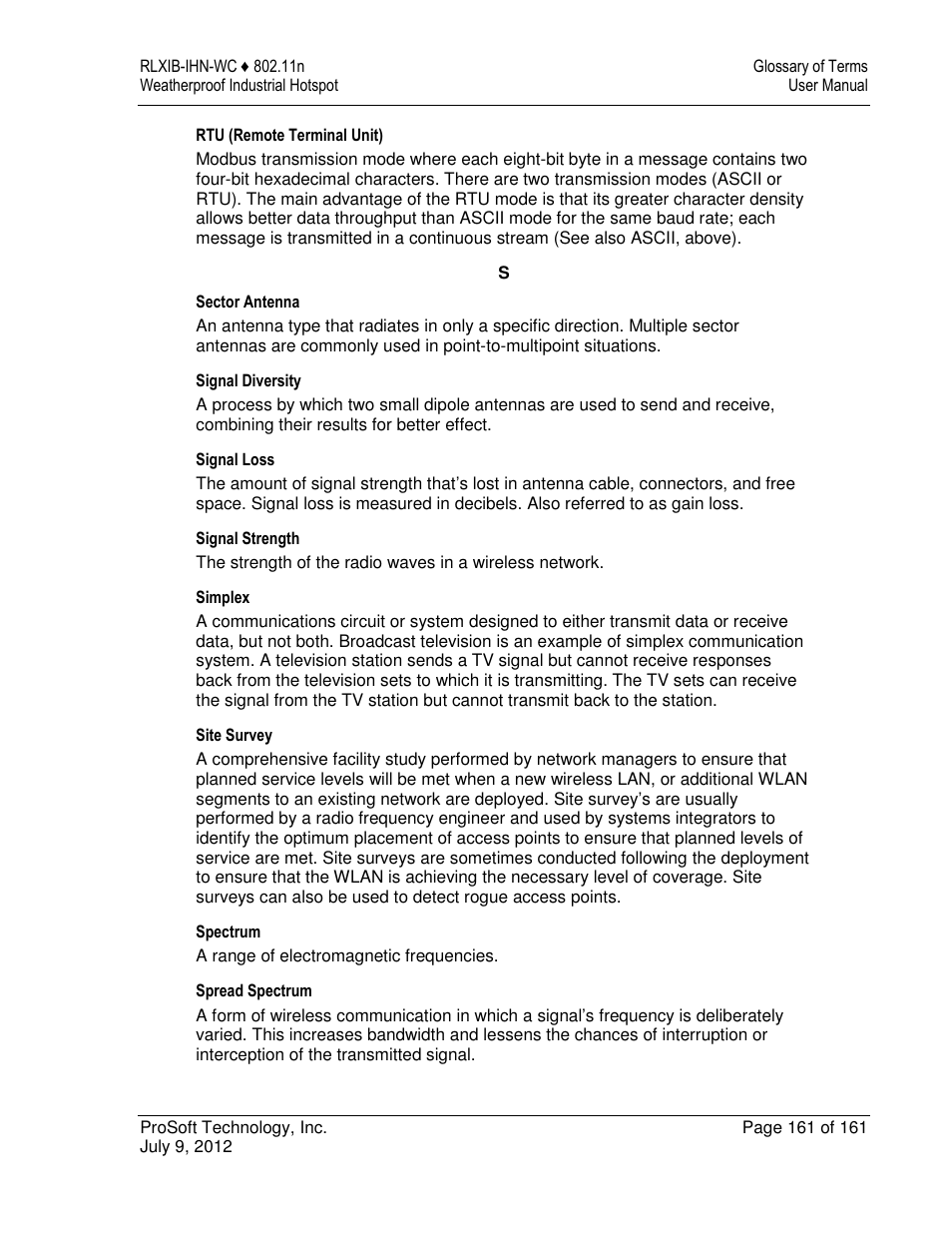 ProSoft Technology RLXIB-IHN-W-E User Manual | Page 161 / 167