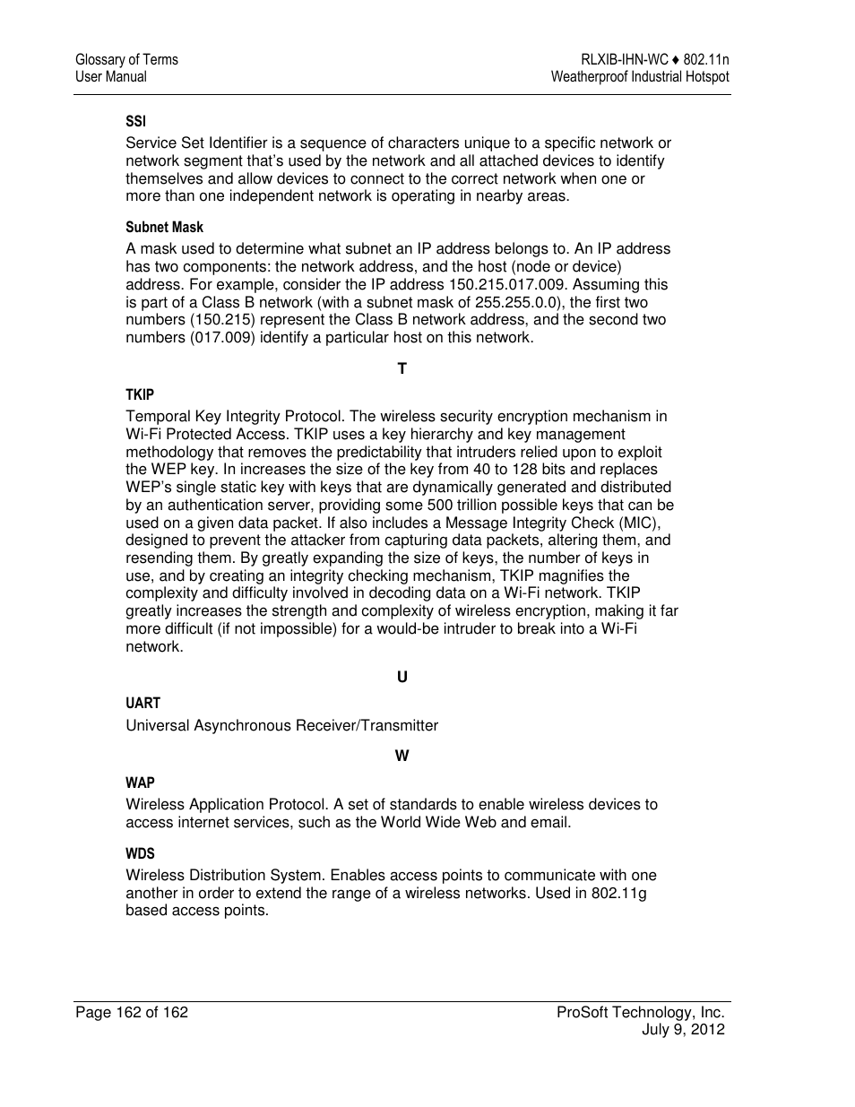 ProSoft Technology RLXIB-IHN-W-E User Manual | Page 162 / 167