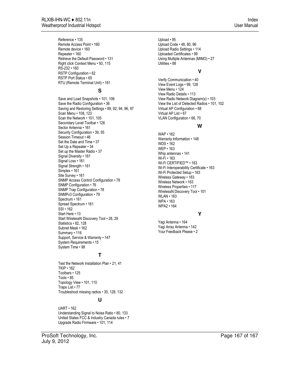 ProSoft Technology RLXIB-IHN-W-E User Manual | Page 167 / 167