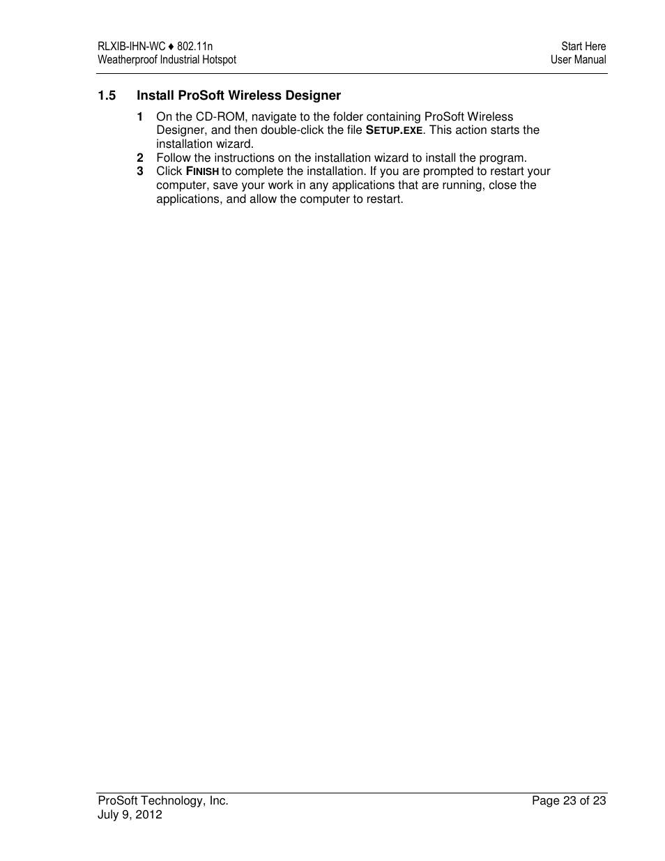 ProSoft Technology RLXIB-IHN-W-E User Manual | Page 23 / 167