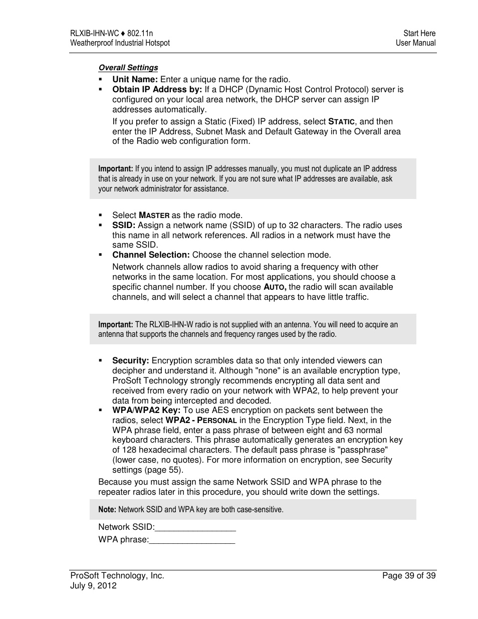 ProSoft Technology RLXIB-IHN-W-E User Manual | Page 39 / 167