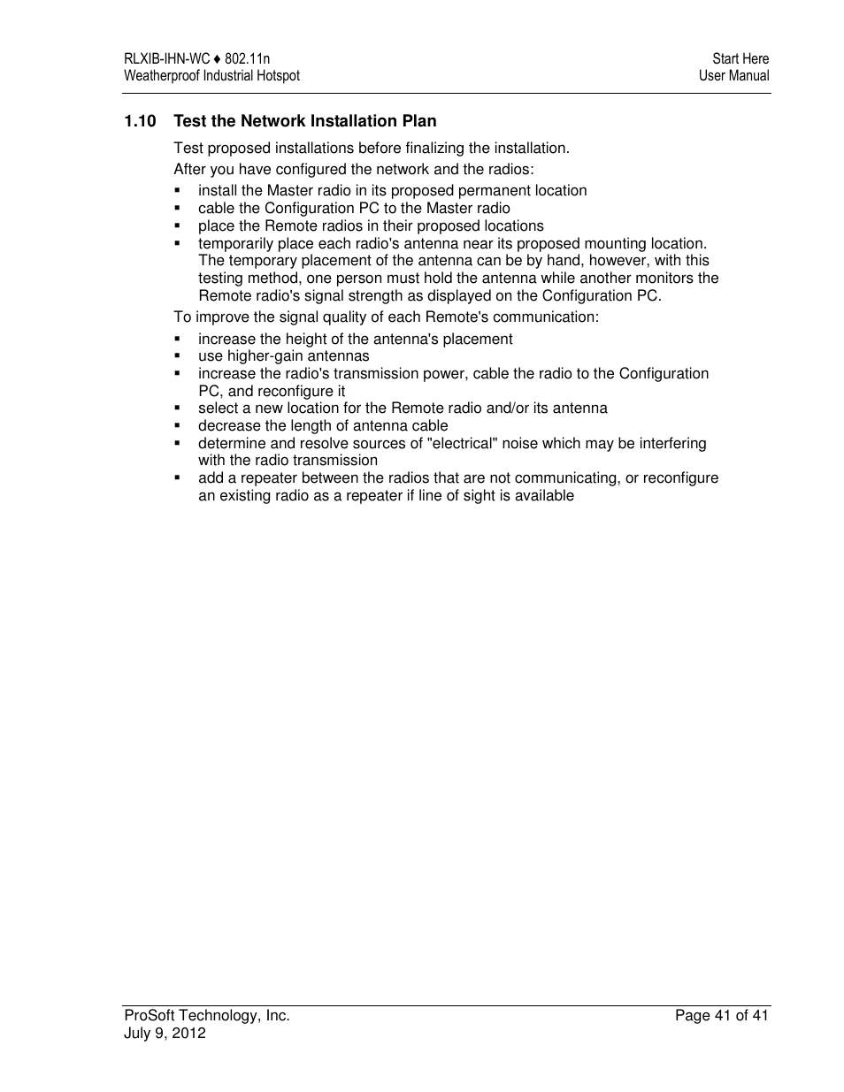 ProSoft Technology RLXIB-IHN-W-E User Manual | Page 41 / 167