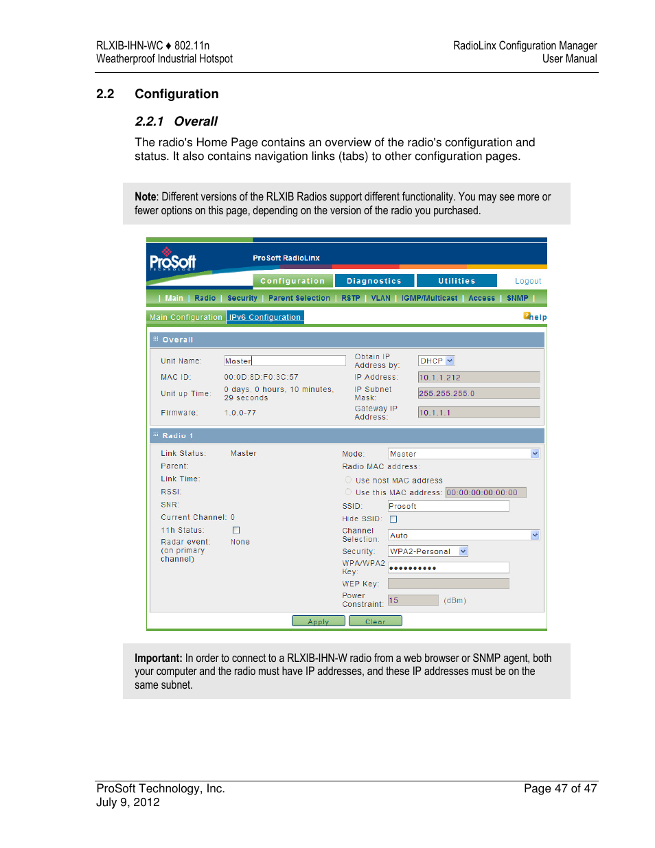 ProSoft Technology RLXIB-IHN-W-E User Manual | Page 47 / 167