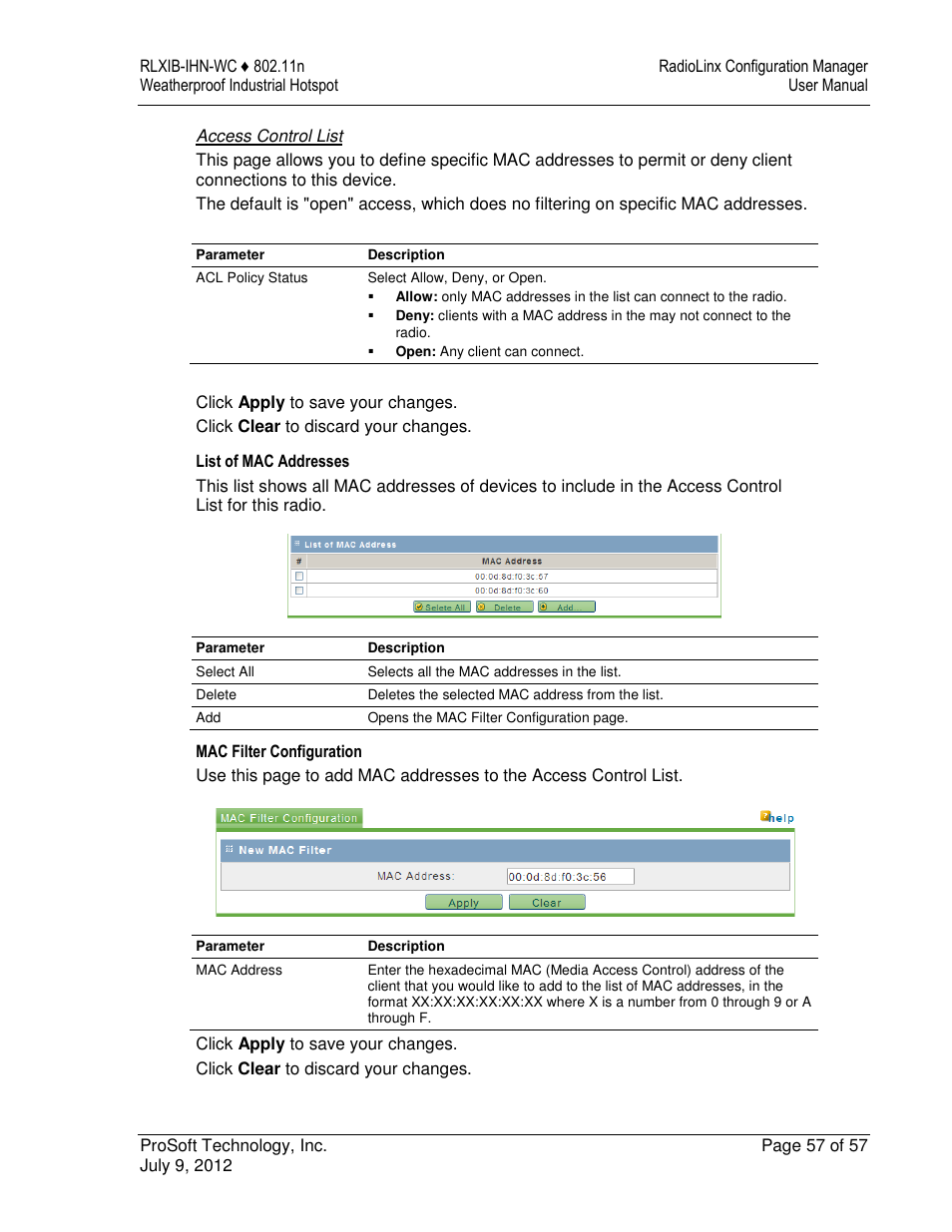 ProSoft Technology RLXIB-IHN-W-E User Manual | Page 57 / 167