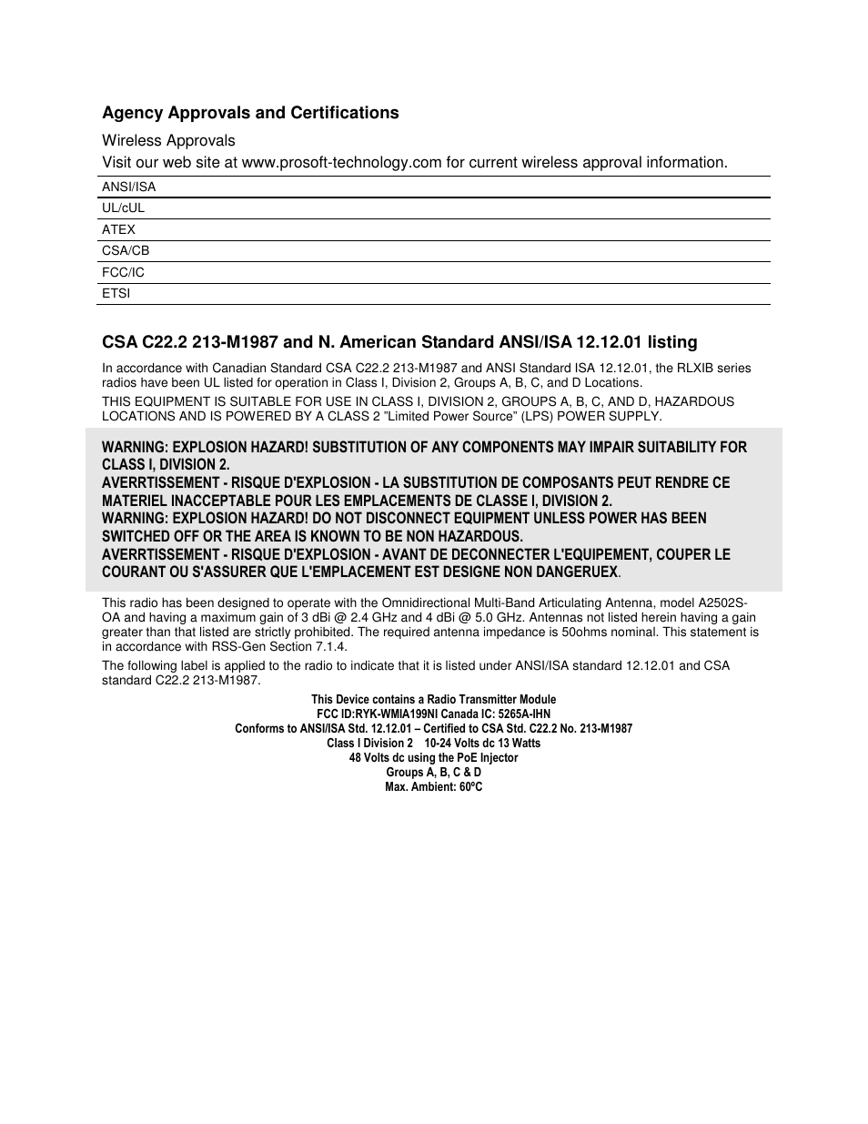ProSoft Technology RLXIB-IHN-W-E User Manual | Page 6 / 167