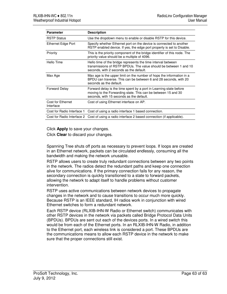 ProSoft Technology RLXIB-IHN-W-E User Manual | Page 63 / 167