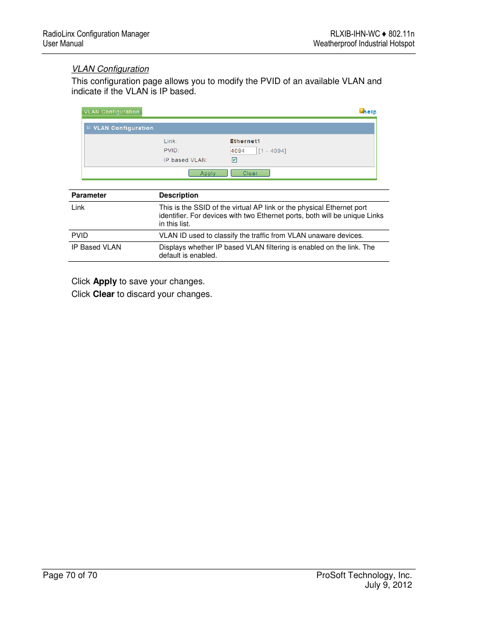 ProSoft Technology RLXIB-IHN-W-E User Manual | Page 70 / 167