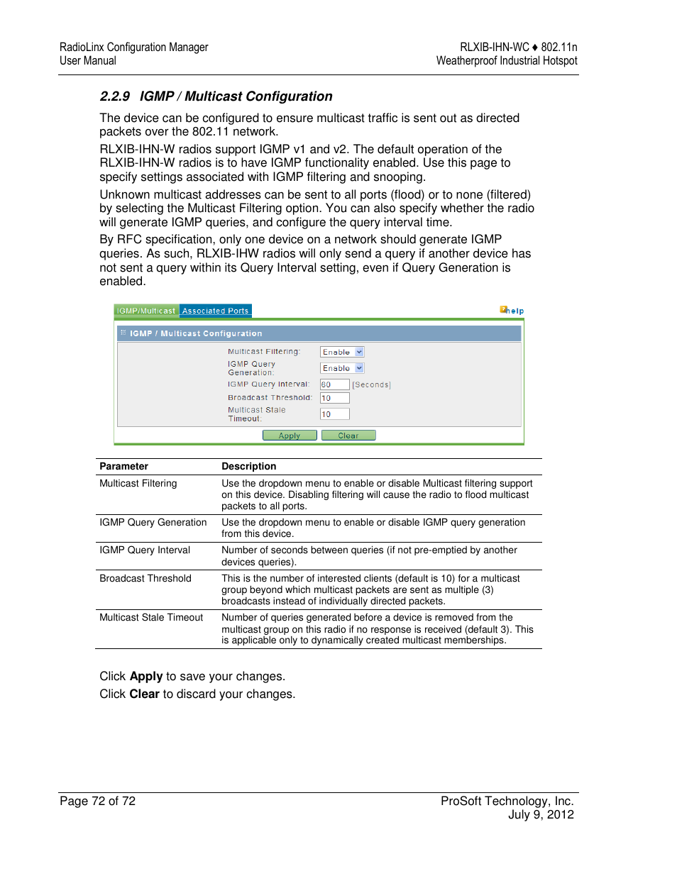 ProSoft Technology RLXIB-IHN-W-E User Manual | Page 72 / 167