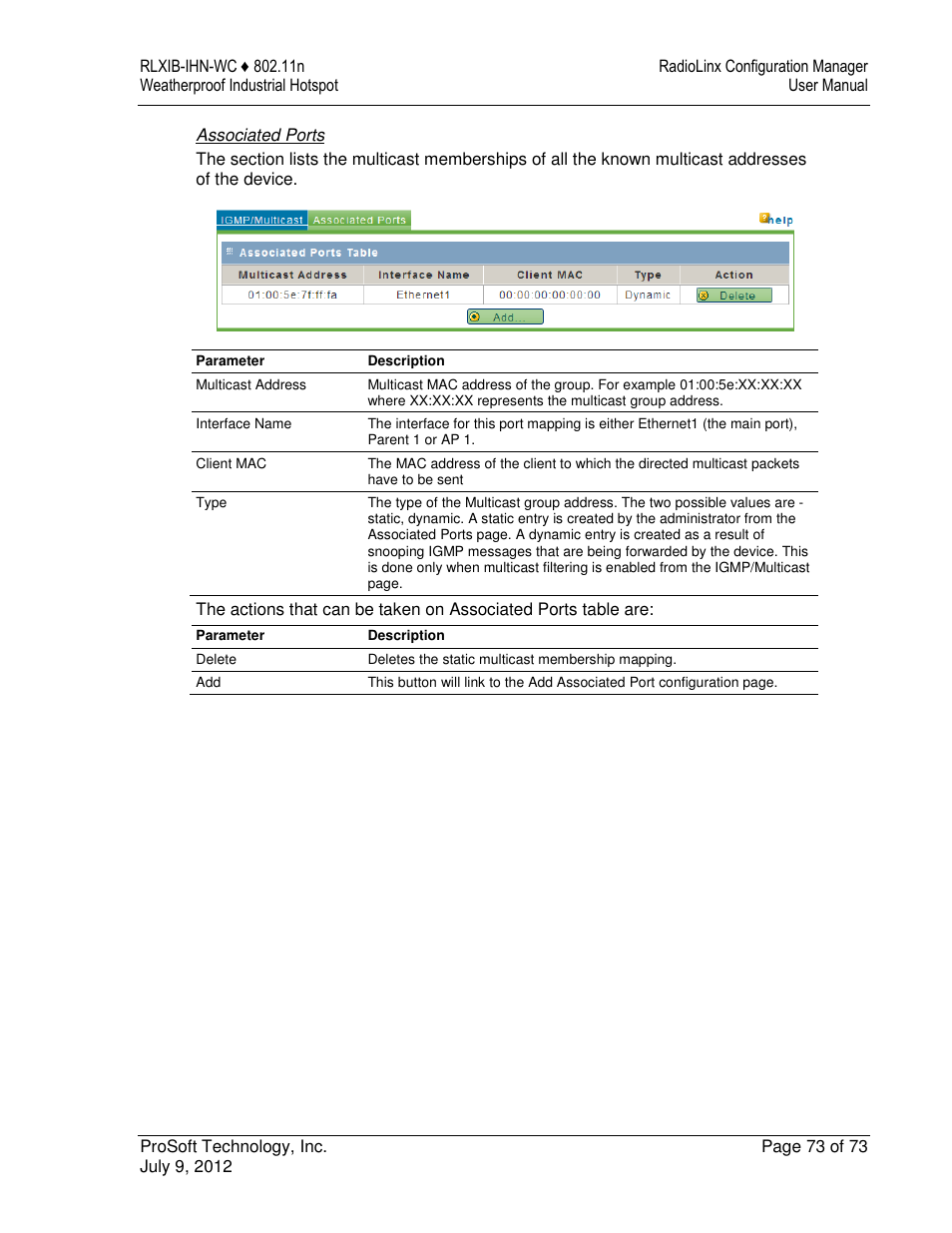 ProSoft Technology RLXIB-IHN-W-E User Manual | Page 73 / 167