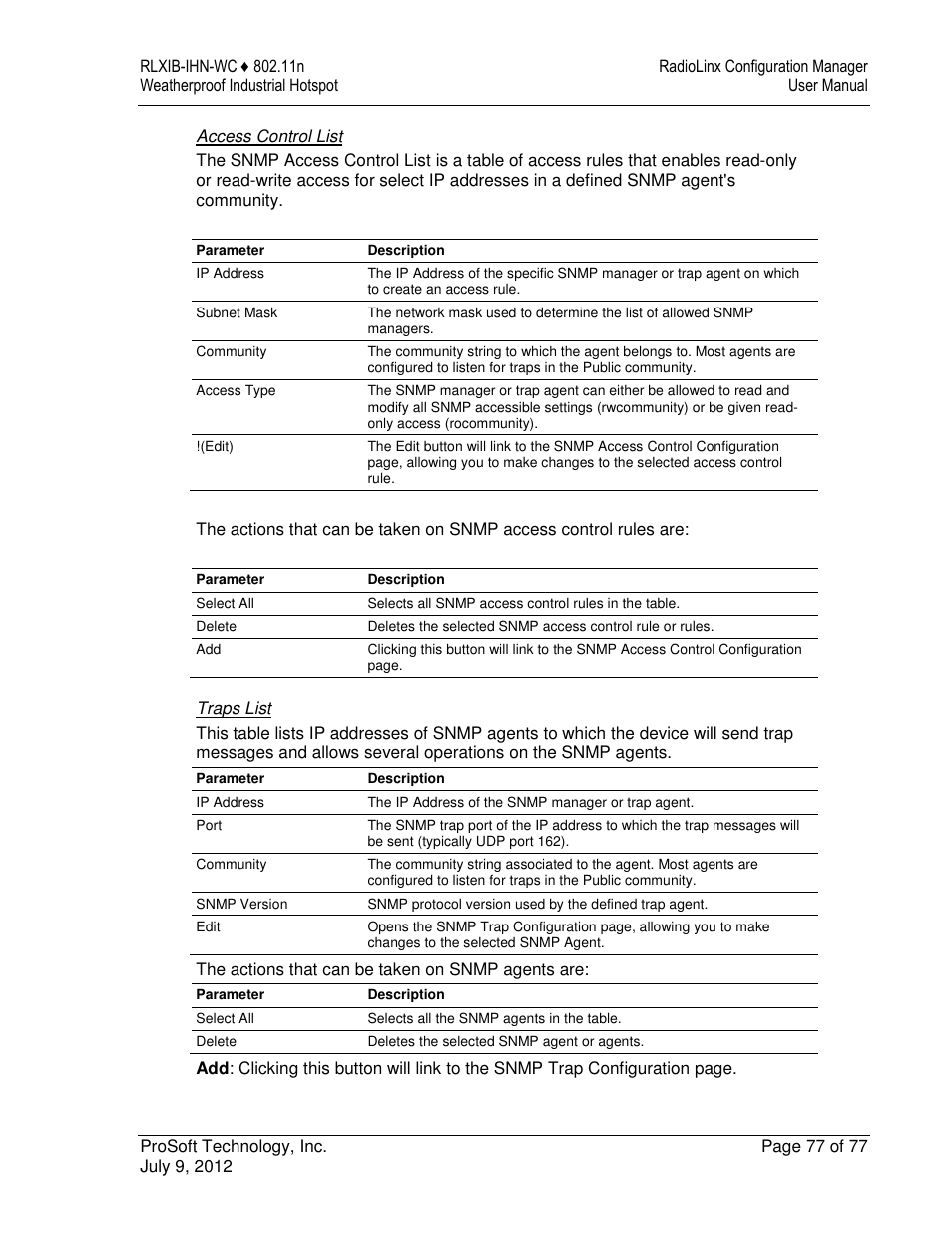 ProSoft Technology RLXIB-IHN-W-E User Manual | Page 77 / 167