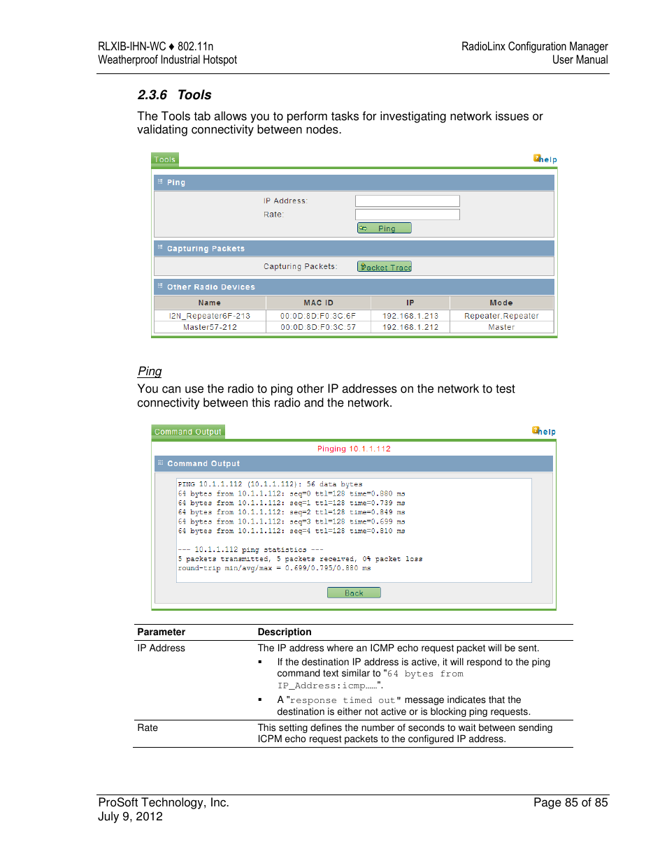 ProSoft Technology RLXIB-IHN-W-E User Manual | Page 85 / 167