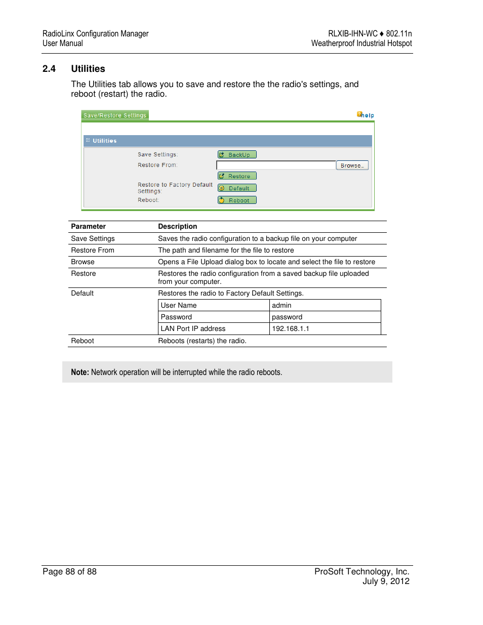 ProSoft Technology RLXIB-IHN-W-E User Manual | Page 88 / 167