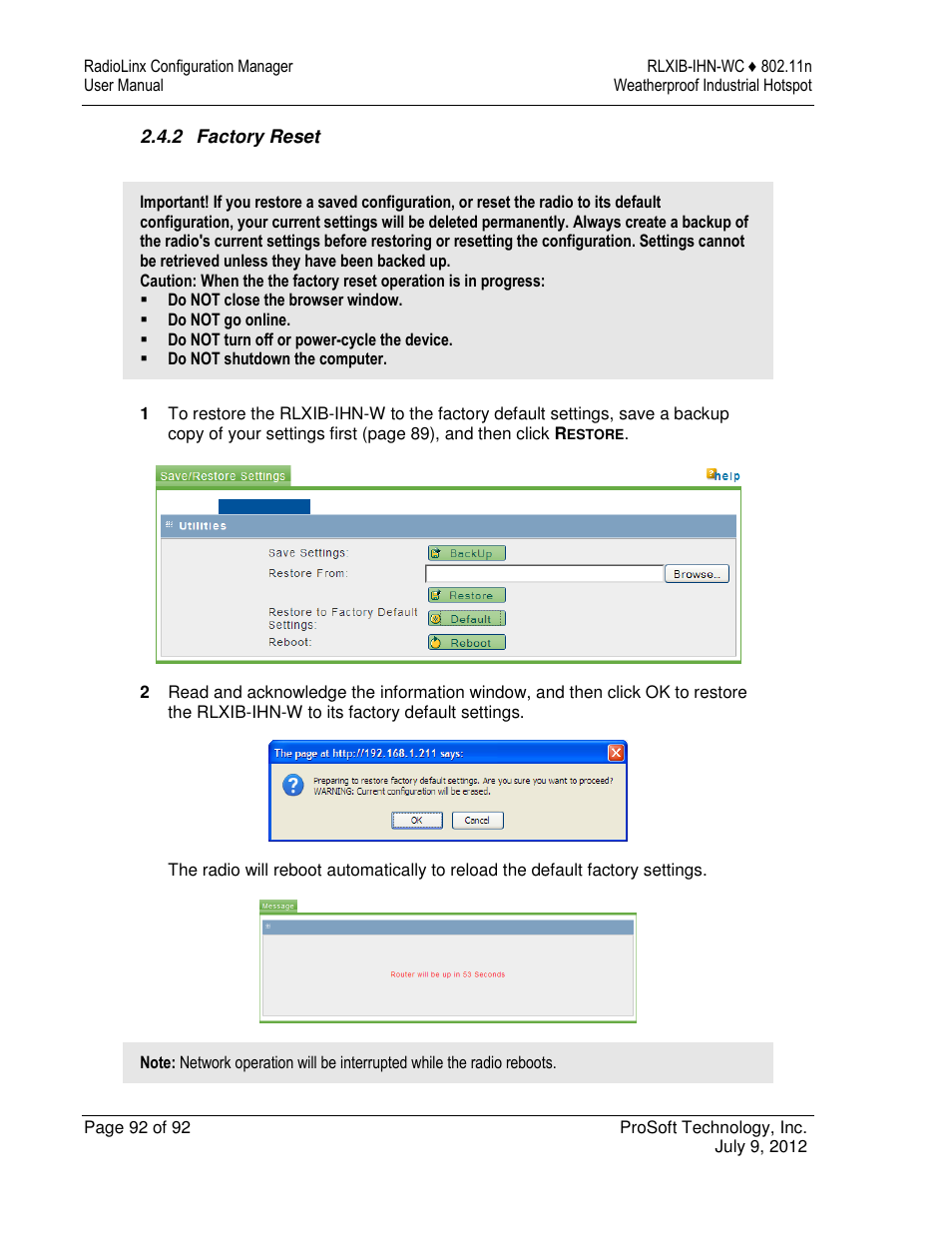 ProSoft Technology RLXIB-IHN-W-E User Manual | Page 92 / 167