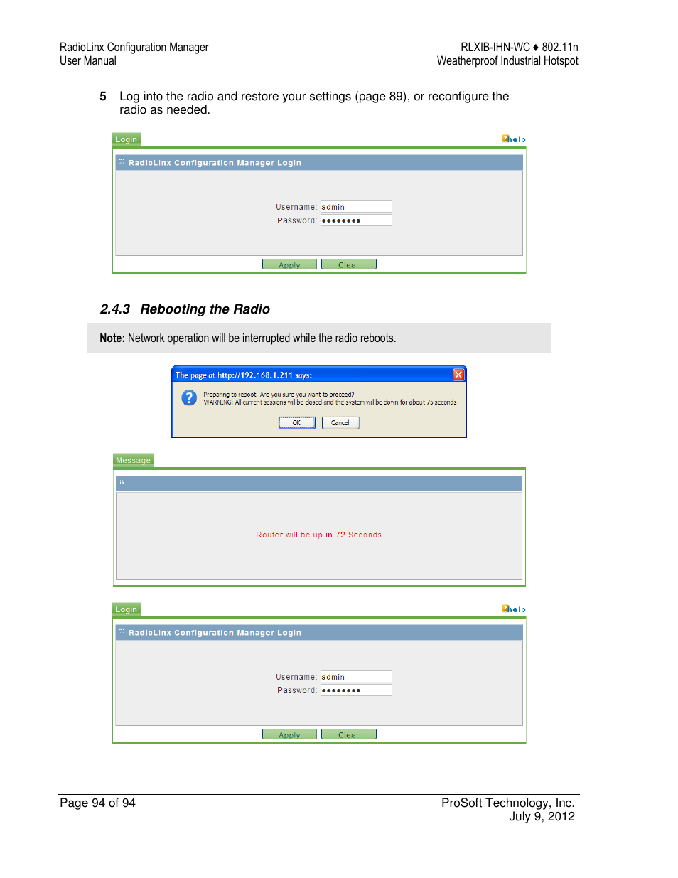 ProSoft Technology RLXIB-IHN-W-E User Manual | Page 94 / 167