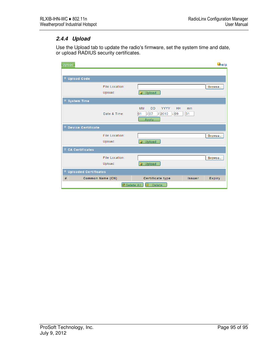 ProSoft Technology RLXIB-IHN-W-E User Manual | Page 95 / 167