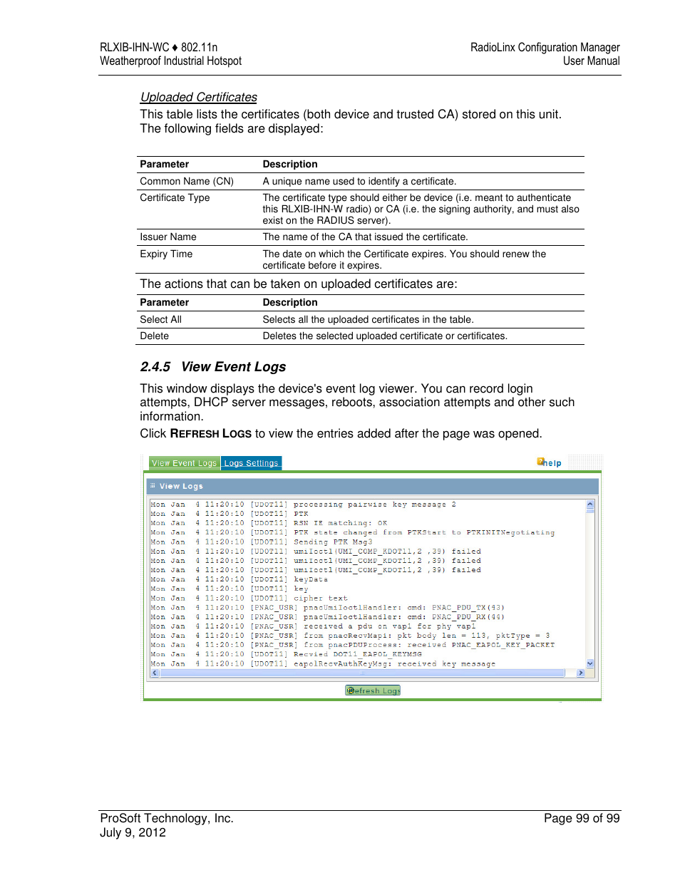 ProSoft Technology RLXIB-IHN-W-E User Manual | Page 99 / 167